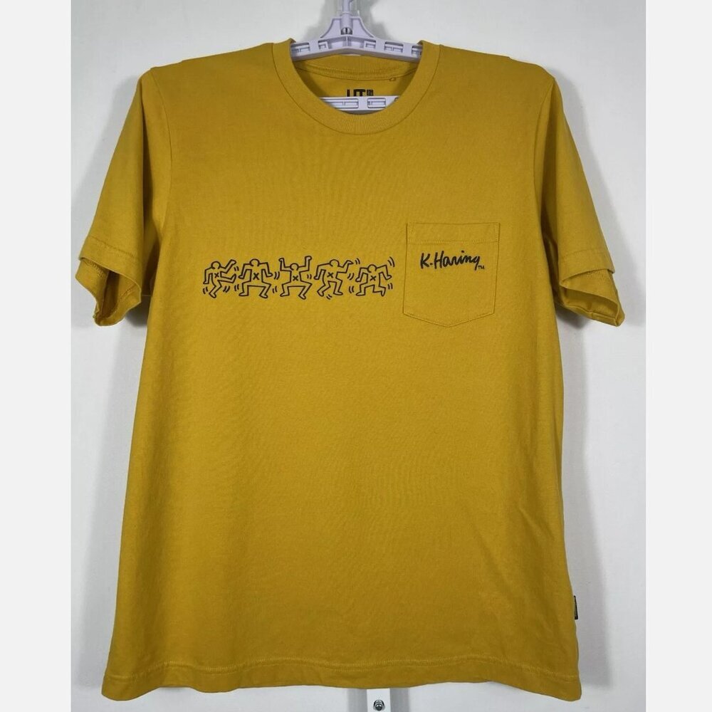 Uniqlo UT x K. Haring Party of Life Shirt Yellow Mustard Mens M